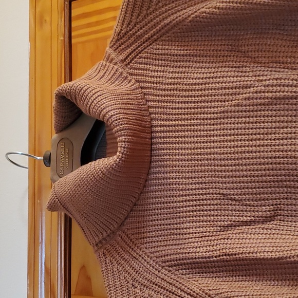 women's turtleneck oversized long sweater dress soft 2 pockets - Picture 3 of 5